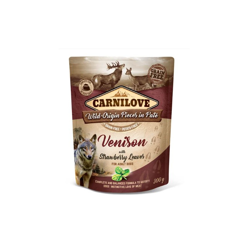 Carnilove Dog Adult Venison & Strawberry Leaves 300g