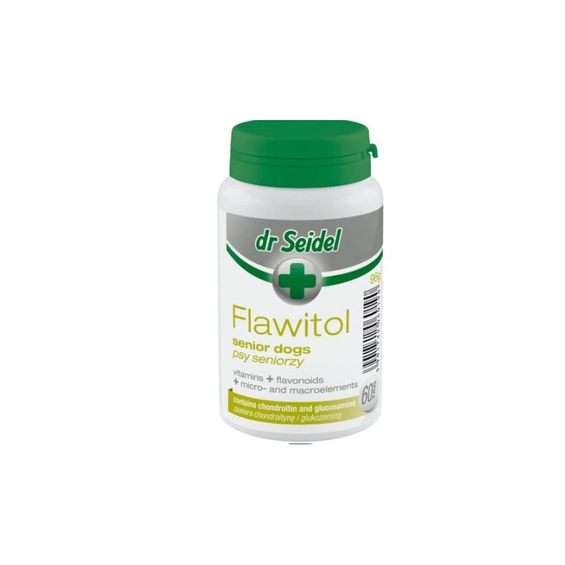 Dr Seidel, flawitol dla psów seniorów preparat witaminowo-mineralny, 60 tabletek.