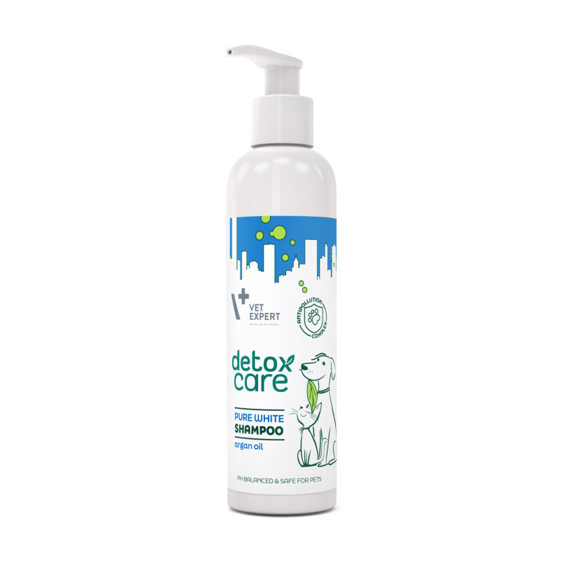 Vet Expert, Detox Care Pure White Shampoo - szampon dla psów i kotów z jasną sierścią 250 ml