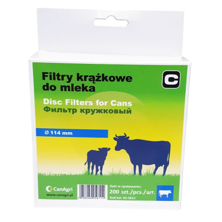 Can Agri, filtry krążkowe do mleka, 200szt, Ø 114 mm