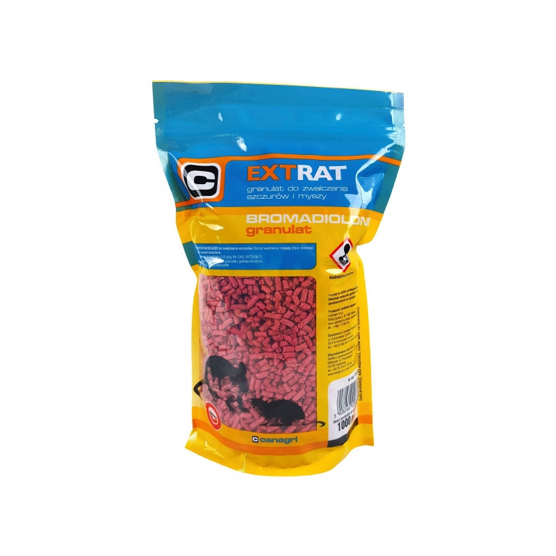 Can Agri, Extrat, trutka na gryzonie,  czerwony granulat, 1 kg bromadiolon,