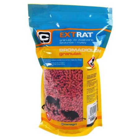 Can Agri, Extrat, trutka na gryzonie,  czerwony granulat, 1 kg bromadiolon,