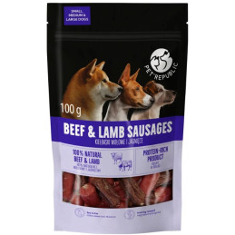 Pet Republic, Kiełbaski wołowo-jagnięce, 100 g
