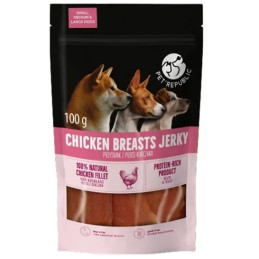 Pet Republic,  Suszone piersi z kurczaka, dla psa 100 g