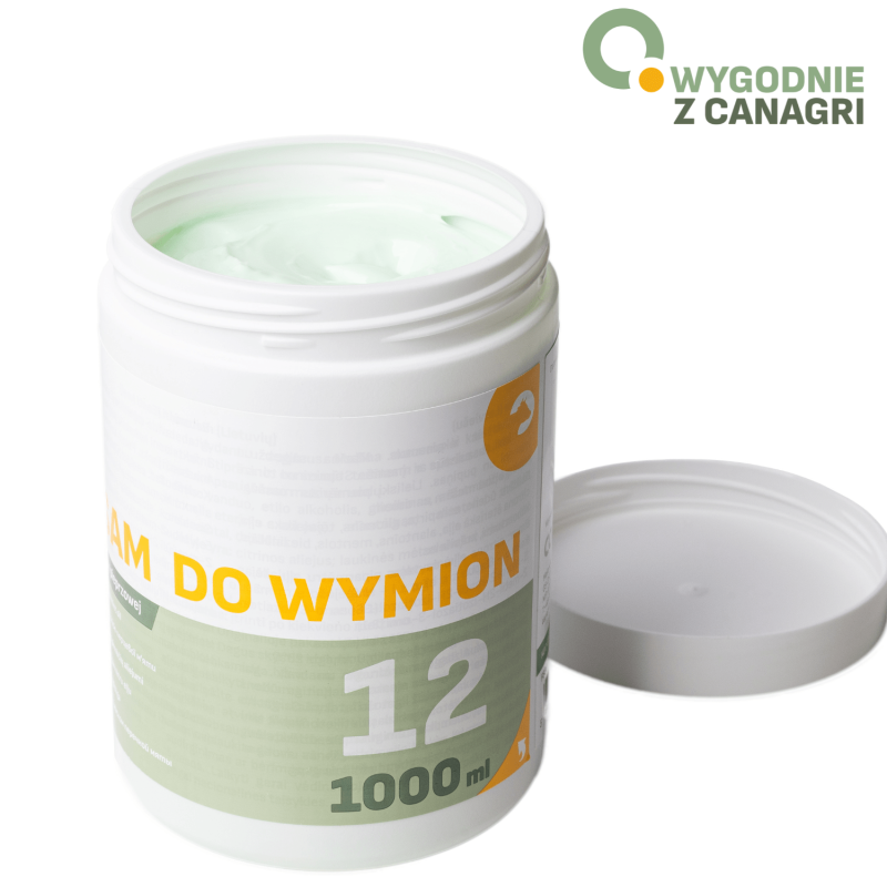 Can Agri, Balsam do wymion z olejkiem z mięty pieprzowej ”12”, 1000 ml