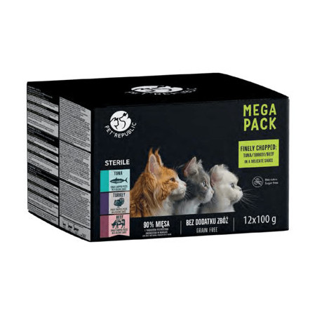 Pet Republic, saszetki dla kotów sterylizowanych, 12x100 g