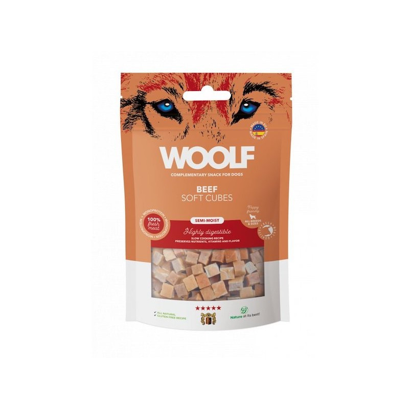 Woolf - Soft Cubes 100g - Beef Monoprotein - Delikatne kosteczki z wołowiny
