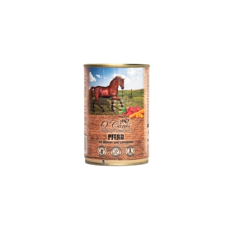 O'canis, konina z warzywami i siemieniem lnianym, 400g