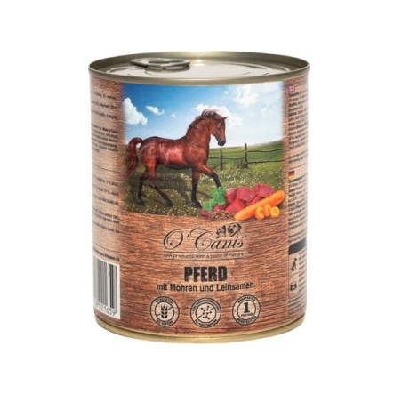 O'canis, konina z warzywami i siemieniem lnianym, 800g mokra karma dla psa