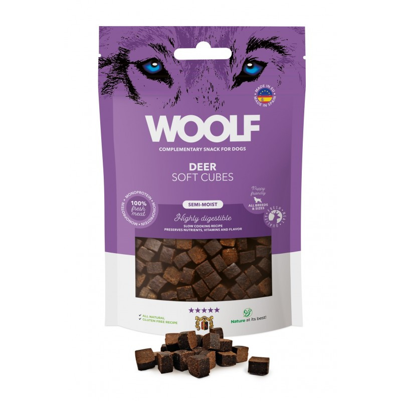Woolf - Soft Cubes 100g -  Deer Monoprotein 100g