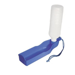 Kerbl, Butelka z miską na wodę, 500 ml, niebieska.