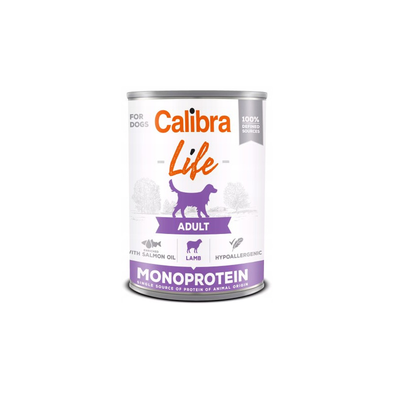 Calibra life, monobiałkowa, jagnięcina z ryżem, pies, puszka 400 g