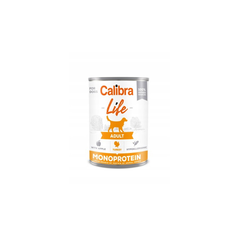Calibra life, monobiałkowa, indyk z jabłkiem, pies, puszka 400 g