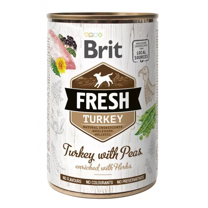 BRIT FRESH Turkey & Peas 400g indyk i groszek mokra karma dla psa