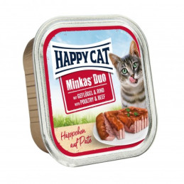 Happy Cat, Minkas duo, deserówka pasztet, kurczak i wołowina, 100g