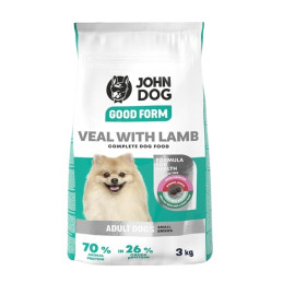 John Dog, Good Form, Małe rasy, Cielęcina z jagnięciną , 3 kg