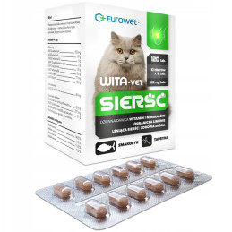 Eurowet, Wita-Vet kot sierść, 120 tab