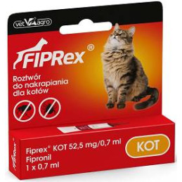 Vet Agro, Fiprex, kot 1 x 0,7 ml roztwór do nakrapiania dla kotów