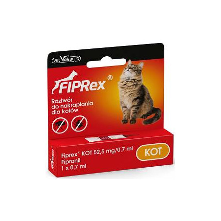 Vet Agro, Fiprex, kot 1 x 0,7 ml roztwór do nakrapiania dla kotów