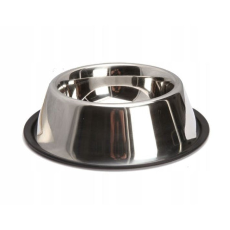 Miska metalowa, dla psów ras krótkopyskich, stal nierdzewna / guma, 0,7 l / 27 cm,