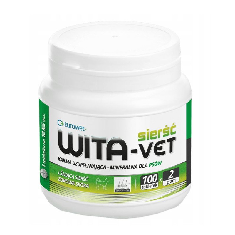 Eurowet, Wita-Vet, pies, sierść, 100 tab
