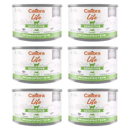 Calibra life, kot monobiałkowa, sensitive królik , 6 x 200 g