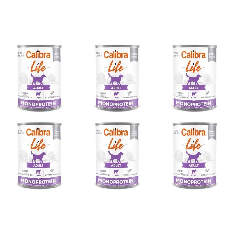 Calibra life, monobiałkowa, jagnięcina z ryżem, pies, 6 x 400 g