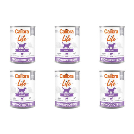 Calibra life, monobiałkowa, jagnięcina z ryżem, pies, 6 x 400 g