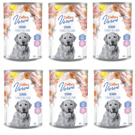 Calibra Verve, indyk i jagnięcina, pies senior, 6 x 400 g
