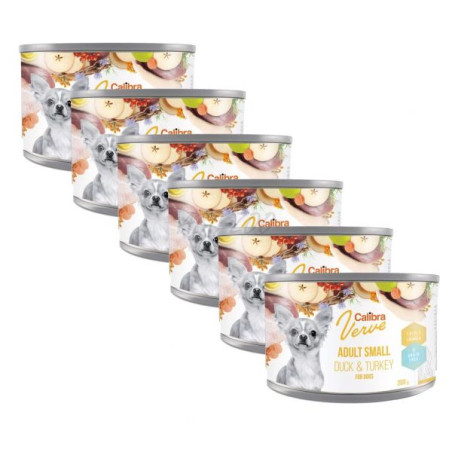 Calibra Verve, małe rasy, kaczka z indykiem, 6 x 200 g