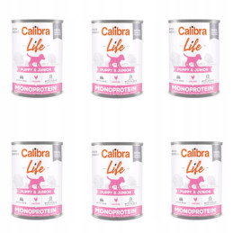 Calibra Dog Life Puppy&Junior Chicken with Rice, 6 x 400 g