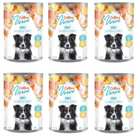 Calibra Dog Verve Adult, Turkey with Salmon, 6 x 400 g