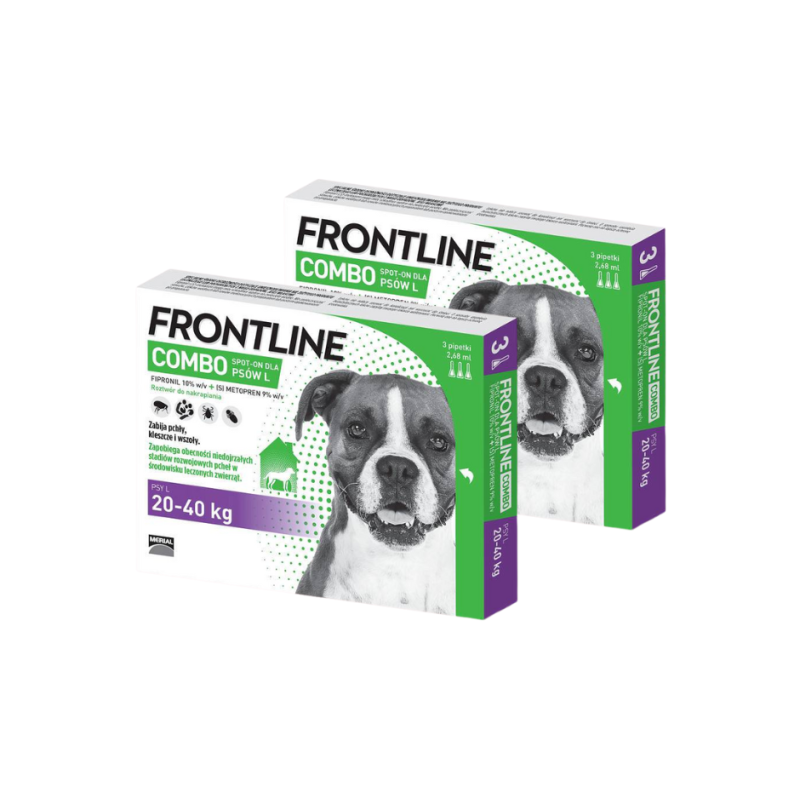 ZESTAW 2 X FRONTLINE COMBO psy L (20-40kg) 3 pipety