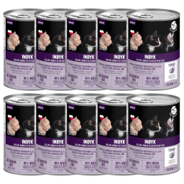 Pet Republic dla kotów JUNIOR kawałki z indykiem, 10 x 400 g