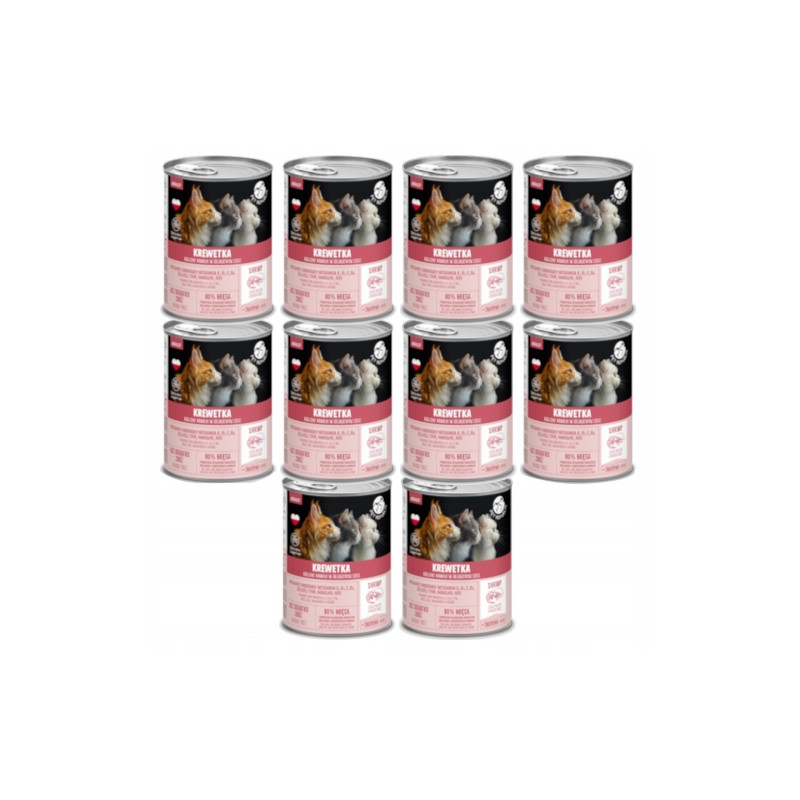 Pet Republic dla kotów kawałki z krewetką, 10 x 400 g