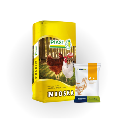 Piast, pasza dla kur niosek, granulat, 25kg + Polfamix A+Z, dla drobiu,1kg