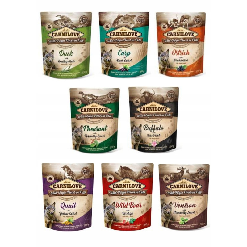 CARNILOVE Zestaw Karm Mokrych dla Psa 8 x 300g Mix