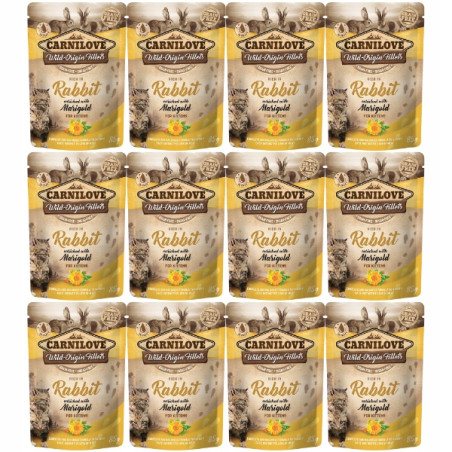 Carnilove Cat Kitten Rabbit & Marigold 12 x 85g