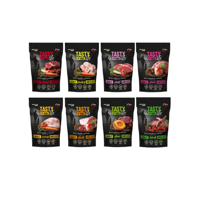 Biofeed, Tasty Dogs Life, saszetka 8x500g mix
