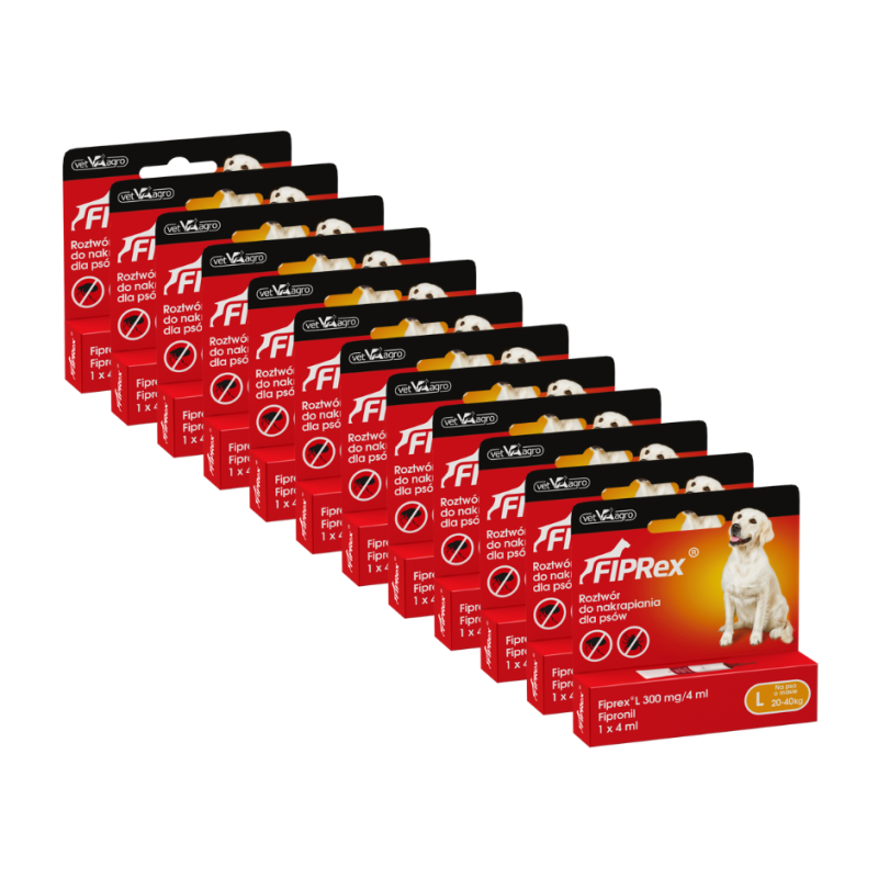 12 x Vet Agro, Fiprex L, pies  4 ml