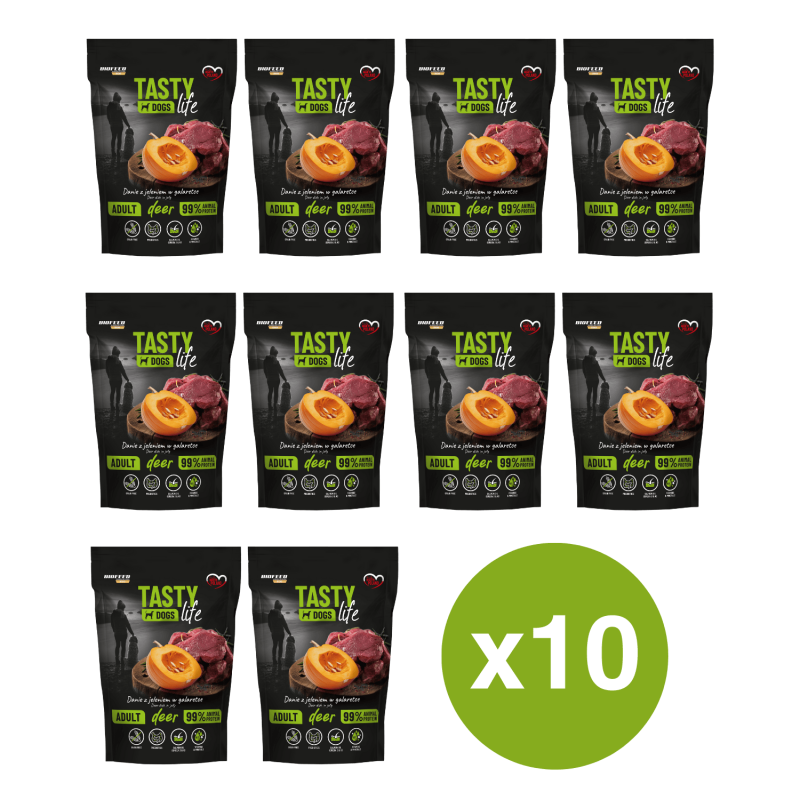 Biofeed, Tasty Dog Life Jeleń, Saszetka 10 x 500 g