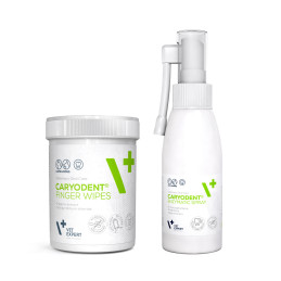 VET EXPERT CARYODENT zestaw FINGER WIPES i ENZYMATIC SPRAY