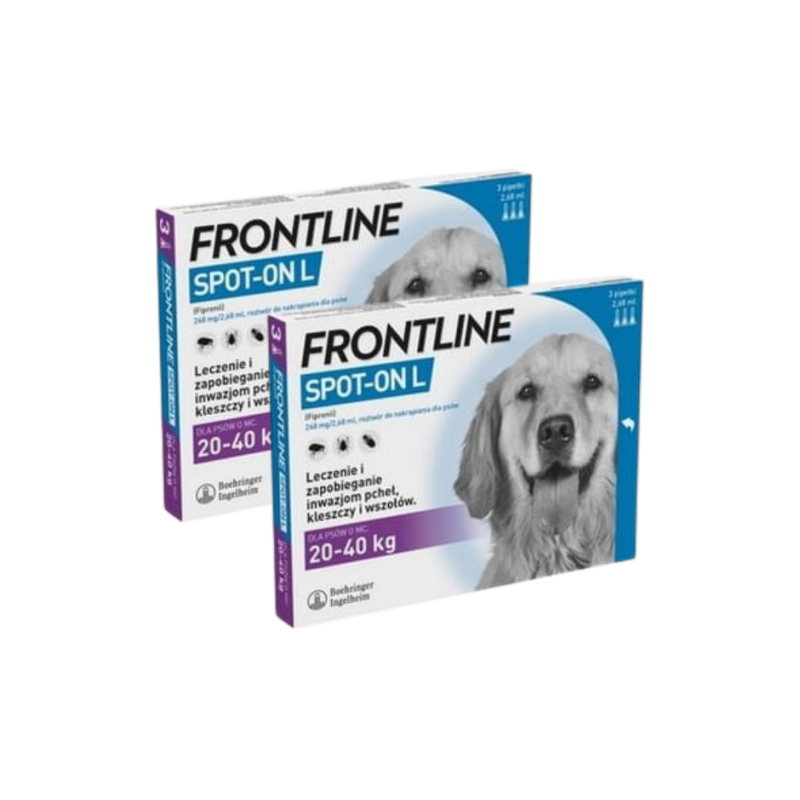 Zestaw 2 x Frontline Spot-on , pies,  L 3 pipety x 2,68 ml