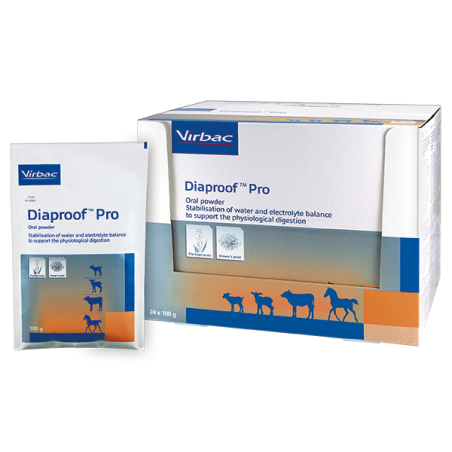 10 x Virbac, Diaproof Pro, 100 g , preparat wspomagający leczenie biegunki u cieląt