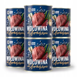 John Dog, Wołowina z borówkami, pies, puszka, 800 g x 6