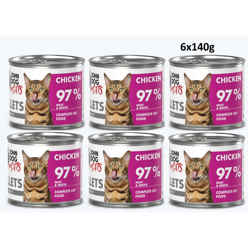 John Dog, Kurczak, kot, puszka 140 g x 6