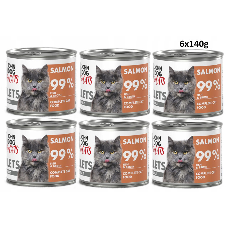 John Dog, Łosoś, kot, puszka 140 g x 6