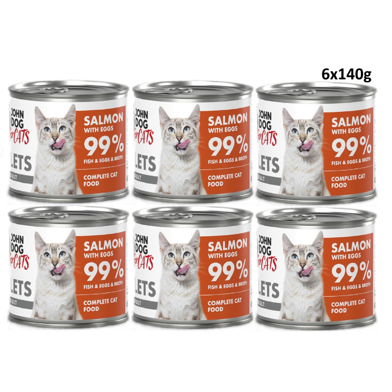John Dog, Łosoś z jajkami, kot, puszka 140 g x 6