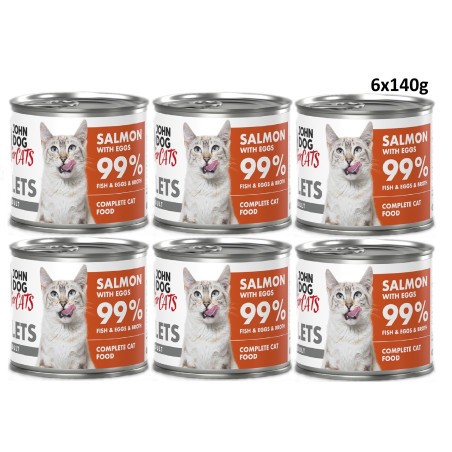 John Dog, Łosoś z jajkami, kot, puszka 140 g x 6