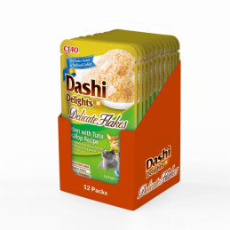 Inaba Cat Dashi Delights Flakes Chicken Tuna & Scallop 12 x 40g
